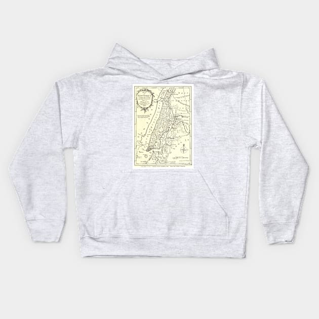 Vintage Map of New York City (1893) Kids Hoodie by Bravuramedia